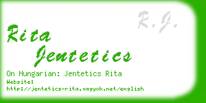 rita jentetics business card